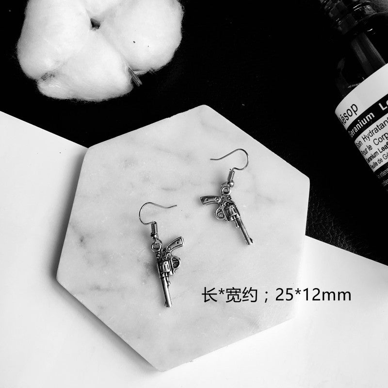 Wholesale Punk Fun Handcuffs Rose Coin Blade Hanger Earrings